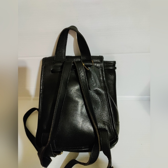 Vintage COACH Daypack Black Leather Drawstring Mini Backpack Bag 9960 US… - Picture 3 of 15